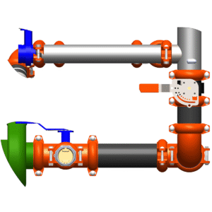 Side view of 3D rendering of the 900-SP300 Suction Plumbing Kit