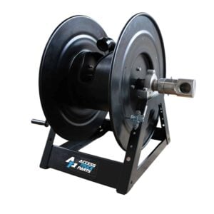 Product photo of a Hand Crank Hose Reel Swivel against a white background