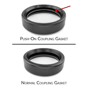 Push on gasket comparison to normal coupling gasket
